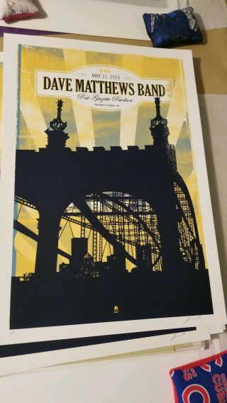 Dmb Dave Matthews Band Burgettstown,  Pa Poster Methane 5/31/2008 Post Gazette