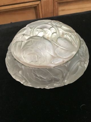 Lalique Glass Bowl And Cover Signed
