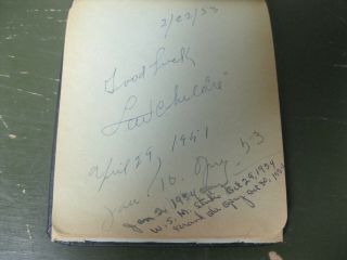 Lew Childre Vintage Autographed Page From Autograph Book 4 1/2 X 5 1/2