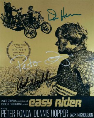 Peter Fonda Jack Nicholson Hopper Easy Rider Signed 8x10 Autographed Photo,