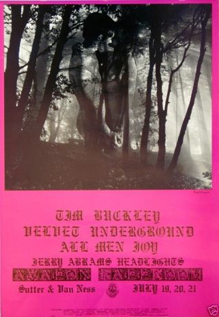 Tim Buckley Velvet Underground 1968 Family Dog Poster 1st Print