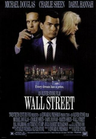 Wall Street Movie Poster 1987 Michael Douglas Oliver Stone