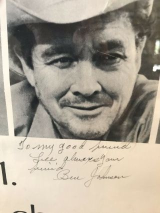 Last Picture Show Poster Signed By Ben Johnson