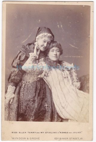 Stage Actress Ellen Terry And Fanny Stirling.  Romeo And Juliet.  Cabinet Photo
