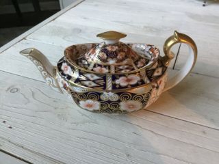 Vintage Stock Mini Teapot & Lid Traditional Imari By Royal Crown Derby