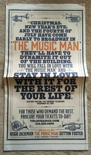 The Music Man (Hugh Jackman,  Sutton Foster) The York Times Ad Poster 8 Pages 3
