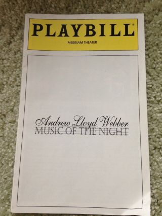 Playbill - Music Of The Night By Andrew Lloyd Webber From 1996