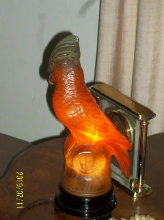 Vintage Parrot Table Lamp Tiffin (changed To Buy It Now $200.  00)