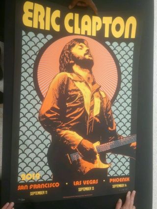 Eric Clapton Tour Poster 2019 San Francisco Vegas Phoenix Signed & Numbered Rare