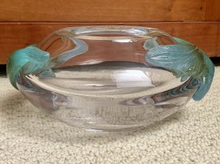 DAUM FRANCE Pate De Verre & Clear Crystal Large Bowl Vase 5
