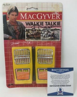 Richard Dean Anderson Signed Macgyver 1985 Ja - Ru Walkie Talkie Toy Tv Beckett