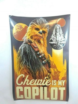 Star Wars Chewie Is My Copilot Chewbacca Movie Poster Print 34 X 22.  2