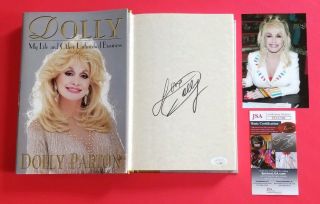 Dolly Parton Signed Hardcover Book " My Life.  " With Jsa And Photo Proof