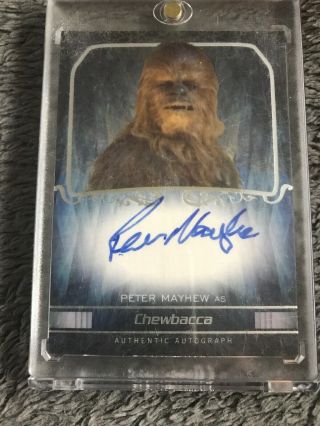 2016 Topps Star Wars Master Peter Mayhew Chewbacca Autograph Auto Rip