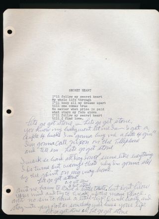 Louis Jordan Estate Handwritten Lyrics - " Let 