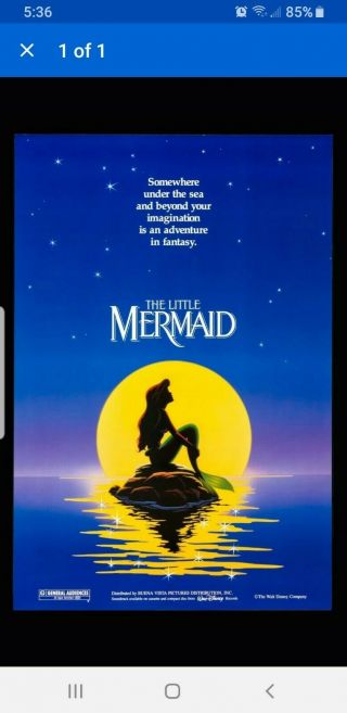 The Little Mermaid Disney (1989) Movie Poster Framed