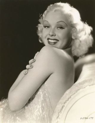 Pre - Code Blonde Toby Wing Draped in Shredded Cellophane Vintage 1934 Photograph 2