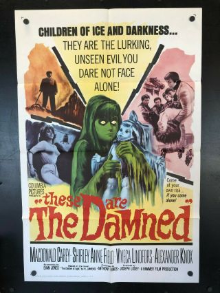 1964 These Are The Damned One Sheet 1sh Movie Poster 27 X 41 Horror Beauty