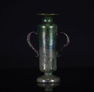 A Art Nouveau Bohemian Iridescent Kralik Vase 1900s