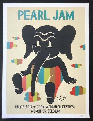 Pearl Jam Concert Poster - Signed/ ’d 38/100 - 7.  5.  14 Belgium
