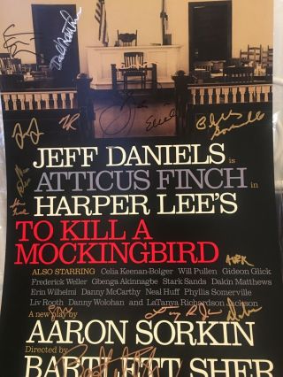 To Kill A Mockingbird Director,  Cast Signed Broadway Poster Daniels Bolger X 15