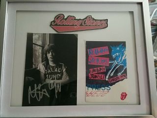 Mick Jagger Rolling Stones Autographed Signed Framed 4x6 Photo,  Vip Pass