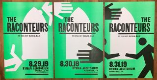 Raconteurs 2019 Ryman Auditorium Hatch Show Print Poster Jack White Set Of Three