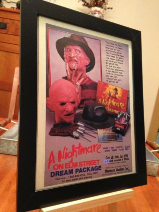 2 Framed " Nightmare On Elm Street - The Dream Package " (& Game) Movie Promo Ads