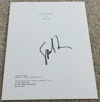 Spike Lee Signed Autograph Do The Right Thing Full 98 Page Script W/exact Proof