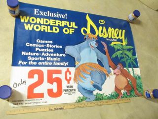 Disneyland Gulf Gas Station 1968 Store Display Poster Jungle Book Comic Book