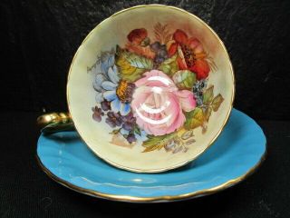 Aynsley - J A Bailey Rose Pattern Cup And Saucer - Set