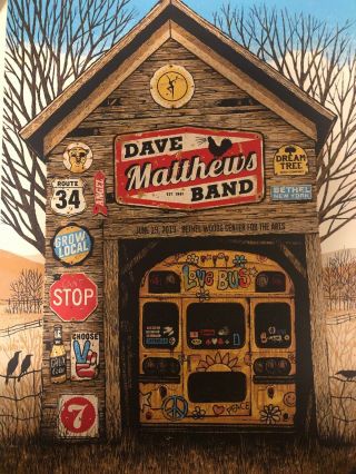 Dave Matthews Band Bethel Woods Poster 6/21/19 In Tubing