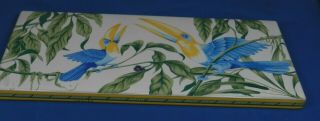 Hermes Porcelain Toucans Faience Moustiers Cheese Tray Plate 11 5/8 " X 5 1/8 "