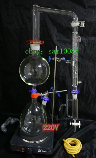 Essential Oil Steam Distillation Apparatus Kit,  220vor110v,  Allihn Condenser Lab