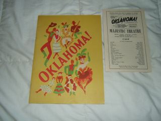 Vint 1949 Oklahoma Souvenir Prog - Majestic Theatre - Dallas W/ Nat 
