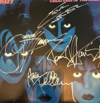 Kiss Creatures Lp Originally Autographed By Simmons Stanley Frehley Carr