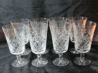Set Of 8 Lenox Charleston Crystal Iced Tea Glass Goblets,  Cond. ,  (7 ")