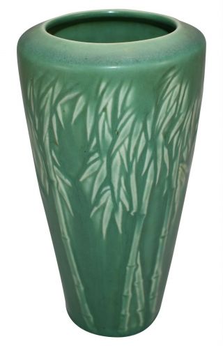 Rookwood Pottery 1925 Matte Green Bamboo Tree Ceramic Vase 1895