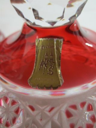 Meissener Breikenstall Meissen Germany Cranberry Ruby Cut Crystal Vase with Lid 4