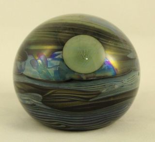 John Lewis Studio Art Glass Moon & Clouds Paperweight Signed And Numbered