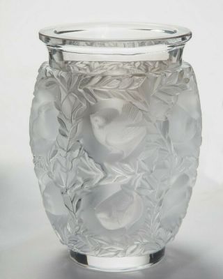 Authentic Lalique France Frosted Crystal Bagatelle Vase 10