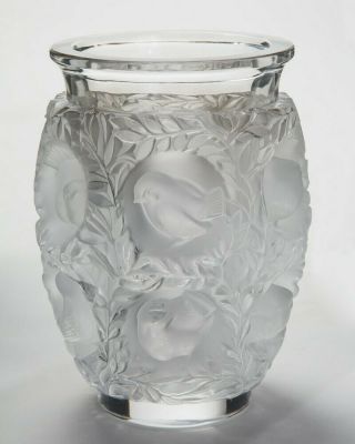 Authentic Lalique France Frosted Crystal Bagatelle Vase 11