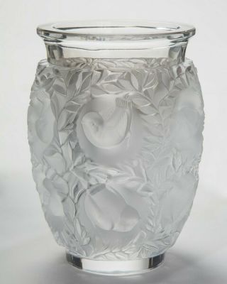 Authentic Lalique France Frosted Crystal Bagatelle Vase 3