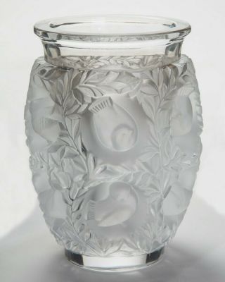 Authentic Lalique France Frosted Crystal Bagatelle Vase 7
