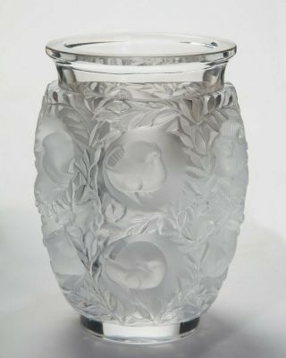 Authentic Lalique France Frosted Crystal Bagatelle Vase 8