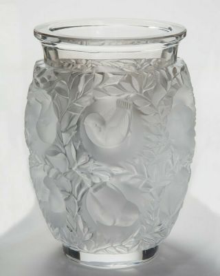 Authentic Lalique France Frosted Crystal Bagatelle Vase 9