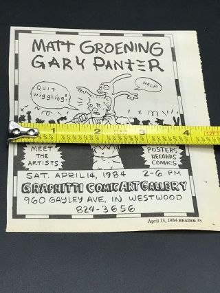 1984 Gary Panter Matt Groening Newspaper Ad The Simpsons Pee Wee 