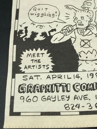 1984 Gary Panter Matt Groening Newspaper Ad The Simpsons Pee Wee ' s Playhouse 3