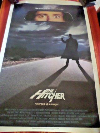 The Hitcher / U.  S.  One - Sheet Single Sided Movie Poster Rutger Hauer
