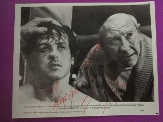 Sylvester Stallone & Burgess Meredith Signed 